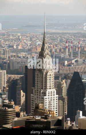 Vue depuis le haut de l'Empire State Building, Manhattan, New York City, États-Unis d'Amérique. Banque D'Images