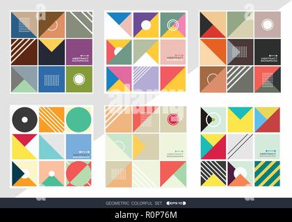 Résumé motif géométrique de l'ensemble de fond en forme carrée. vector eps10 Illustration de Vecteur