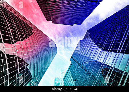 Centre d'affaires moderne de la ville de Moscou vue de bas en haut Banque D'Images