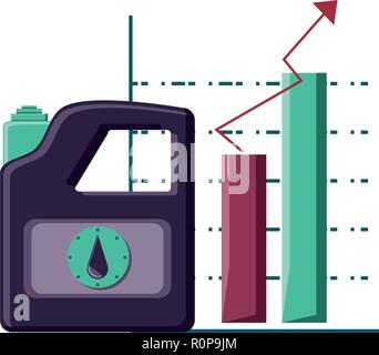 Gallon d'essence avec statistique bars vector illustration design Illustration de Vecteur