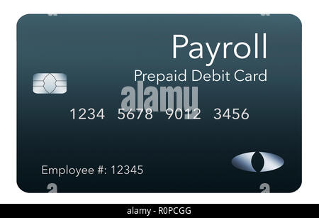 Ici, c'est une carte de débit de la paie. C'est un pré-payé de débit utilisée pour payer les salaires des employés leur masse salariale. C'est et de l'illustration. Banque D'Images