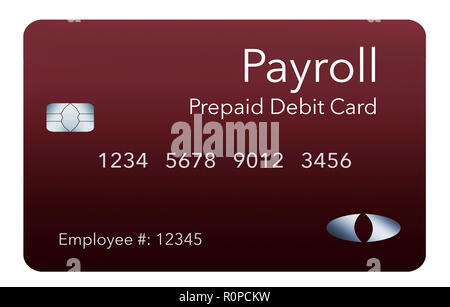 Ici, c'est une carte de débit de la paie. C'est un pré-payé de débit utilisée pour payer les salaires des employés leur masse salariale. C'est et de l'illustration. Banque D'Images