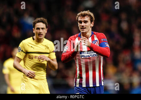 Wanda Metropolitano, Madrid, Espagne. Nov 6, 2018. Ligue des Champions de football, l'Atletico Madrid contre Borussia Dortmund ; Antonie Griezmann (Atletico de Madrid) : Action de Crédit Plus Sport/Alamy Live News Banque D'Images