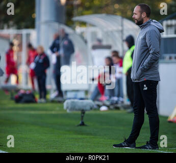 Belgrade, Serbie. 6 novembre, 2018. L'UEFA 2018 de football Ligue de jeunesse de l'étoile rouge de Belgrade v Liverpool, FK Cukaricki Belgrade, du stade. L'entraîneur-chef Barry Lewtas de Liverpool réagit Crédit : Nikola Krstic/Alamy Live News Banque D'Images