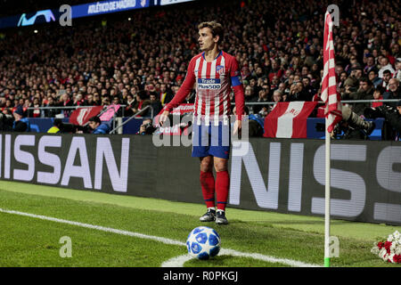 Madrid, Madrid, Espagne. Nov 6, 2018. L'Atletico de Madrid Griezmann Antoine au cours de match de la Ligue des Champions entre l'Atlético de Madrid et le Borussia Dortmund à Wanda Metropolitano Stadium. Legan Crédit : P. Mace/SOPA Images/ZUMA/Alamy Fil Live News Banque D'Images