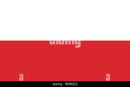 Image vectorielle pour la Pologne d'un drapeau. Basé sur les langues officielles et les dimensions exactes du drapeau de la Pologne (8:5) et couleurs (blanc et 1795C) Illustration de Vecteur