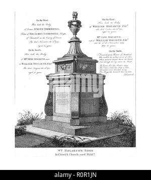 William Hogarth's Tomb, c1793. Créateur : Inconnu. Banque D'Images