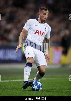 Toby Alderweireld de Tottenham Hotspur pendant le match de la Ligue des champions au stade de Wembley, Londres. ASSOCIATION DE PRESSE Photo. Photo date : mardi 6 novembre 2018. Voir l'ACTIVITÉ DE SOCCER histoire Tottenham. Crédit photo doit se lire : Adam Davy/PA Wire. Banque D'Images