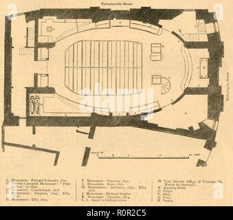 'Plan de masse l'église moderne de Saint Martin, 1874 Outwich démoli', (1897). Créateur : Inconnu. Banque D'Images