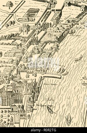 'Whitehall et Westminster. (À partir de la carte) Aggas'', (1881). Créateur : Inconnu. Banque D'Images