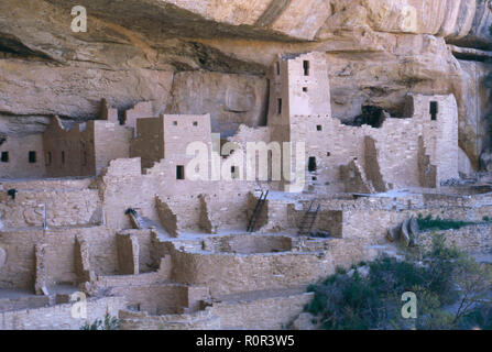 Cliff Palace, logement/Anasazi Puebloan city à la Mesa Verde National Park, Colorado. Photographie Banque D'Images