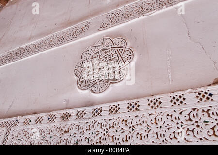 Détail de l'intérieur de Taourirt à Ouarzazate, Maroc Banque D'Images