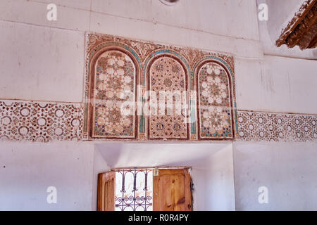 Détail de l'intérieur de Taourirt à Ouarzazate, Maroc Banque D'Images