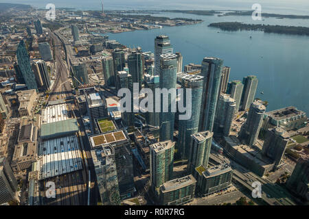 Toronto, Canada - le 10 octobre 2018 : la vue de l'air au Canada Toronto, Ontario, Canada Banque D'Images