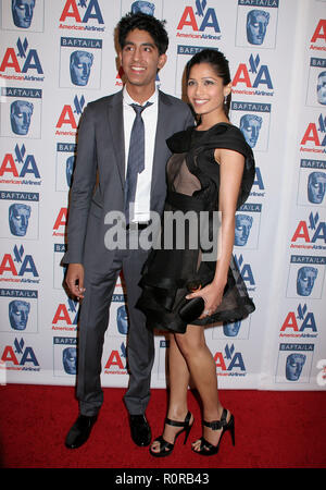 Dev Patel, Freida Pinto - 18e édition de la remise des prix BAFTA Britannia au Century Plaza Hotel de Los Angeles. - Dev Patel, Freida borne Banque D'Images