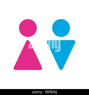 L'homme et dame toilettes signe. Homme et Femme Toilettes toilettes ou icône Symbole isolé sur fond blanc Illustration de Vecteur