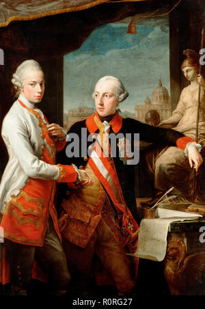 Portrait de l'empereur Joseph II (à droite) et son jeune frère le Grand-duc Léopold de Toscane (à gauche), qui deviendra plus tard Saint Empereur romain comme Léopold II. Pompeo Batoni, 1769 Banque D'Images