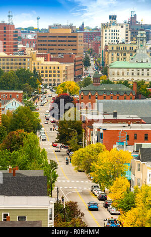 Vue aérienne du centre-ville de Portland, Maine Banque D'Images