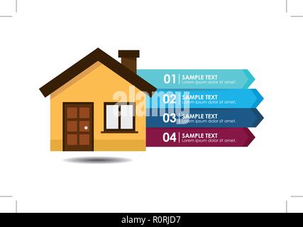Chambre banner infographie. Vector illustration design plat, Illustration de Vecteur