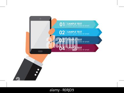 Infographie bannière téléphone mobile. Vector illustration Illustration de Vecteur