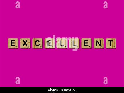 Les tuiles de SCRABBLE Scrabble citation de motivation précise Lettres Blocs Fond rouge rose devis Vie Alphabet induire Banque D'Images