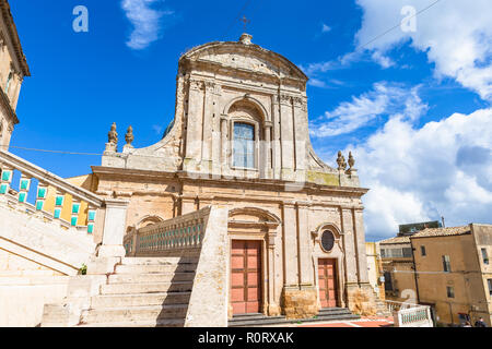 Caltagirone, Italie - le 22 septembre 2018 : l'église Santa Maria del Monte. Caltagirone, en Sicile, Italie. Banque D'Images