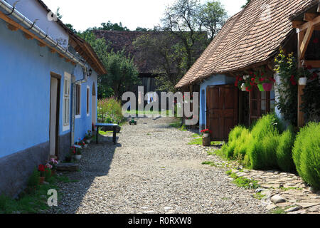 Un restaurant traditionnel-ferme de Viscri (Transylvanie), Roumanie Banque D'Images