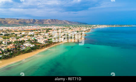 Vue aérienne. Avola, Province de Syracuse, Sicile, Italie Banque D'Images