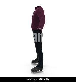 La patineuse artistique masculin sur uniforme blanc. 3D illustration Banque D'Images