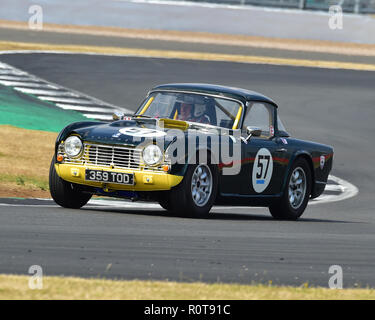 Colin Sharp, Triumph TR4, HSCC Road Sports, 1947 - 1979, Silverstone Classic, juillet 2018, Silverstone, Northamptonshire, Angleterre, circuit, cjm-p Banque D'Images