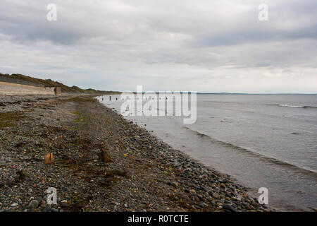 La baie de Dundrum vu vu de Newcastle Beach dans le comté de Down en Irlande du Nord à la fin de décembre 2014 Banque D'Images