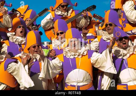 Carnaval, "choeur" Periquituliqui, Cadix, Andalousie, Espagne, Europe. Banque D'Images