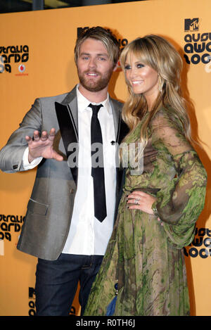 Delta Goodrem et Brian McFadden Les MTV Australia Awards tenue au Darling Harbour Convention and Exhibition Centre. Sydney, Australie. 27.03.09. Banque D'Images