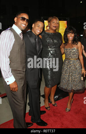 Will Smith, Tristan Wilds, Queen Latifah et Jada Pinkett-Smith - La vie secrète des abeilles Premiere à l'Academy of Motion Pictures Arts & Sciences en B Banque D'Images