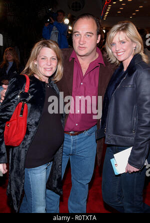 Jim Belushi posant avec femme Jenny et co-star de son émission de télévision Courtney Thorne Smith à la première de l'homme à joesomebody Village Theatre de Los Banque D'Images