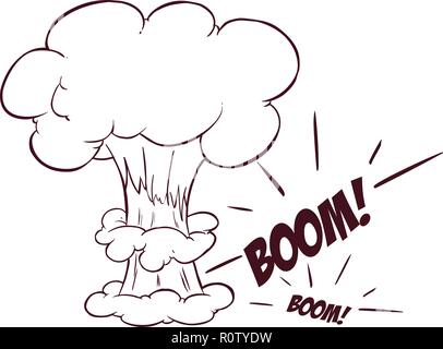 Vector - champignon explosion nucléaire Illustration de Vecteur