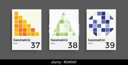 Collection de modèles de contrôle graphique avec les éléments des formes géométriques Illustration de Vecteur