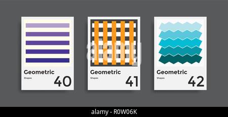 Collection de modèles de contrôle graphique avec les éléments des formes géométriques Illustration de Vecteur