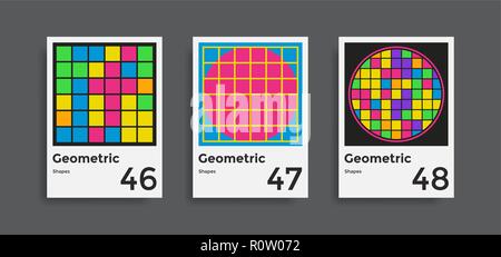 Collection de modèles de contrôle graphique avec les éléments des formes géométriques Illustration de Vecteur