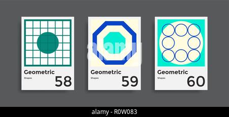 Collection de modèles de contrôle graphique avec les éléments des formes géométriques Illustration de Vecteur