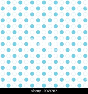 Pois bleu motif transparent sur fond blanc. Rétro cercles pointillés géométriques. Vector illustration Illustration de Vecteur