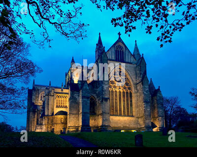 La cathédrale de Ripon dans la ville de Ripon dans le North Yorkshire au Royaume-Uni. Banque D'Images