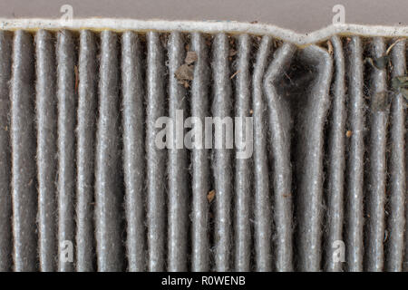 Le changement d'un filtre à pollen cabine voiture . Detail-High efficiety filtre à air de particules.(ancienne - texture) Banque D'Images