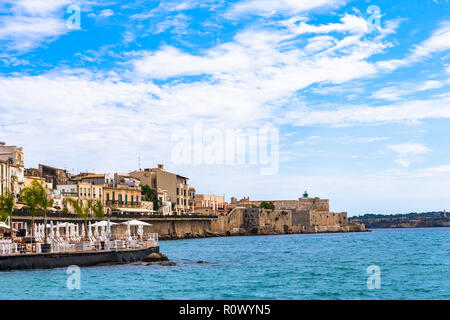 Ortigia. Petite île qui est le centre historique de la ville de Syracuse, en Sicile. L'Italie. Banque D'Images