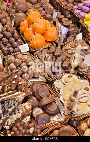 Le paradis du chocolat dans des boîtes Banque D'Images