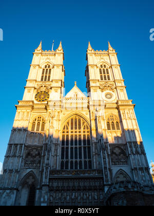 Twin Tower, au coucher du soleil, l'abbaye de Westminster, Westminster, London, England, UK, FR. Banque D'Images