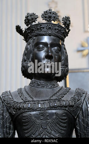 Elisabeth de Luxembourg, Reine consort de l'Allemagne (1409-1442). Statue, 1530. Par Polhaimer, Magt. , Hofkirche d'Innsbruck. L'Autriche. Banque D'Images