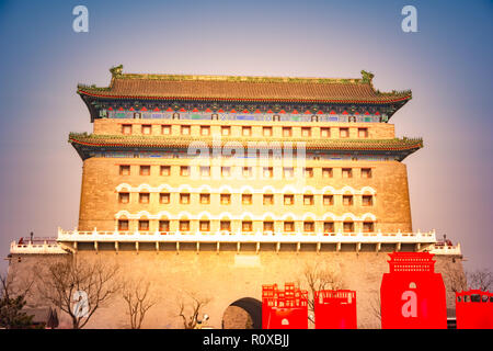 La tour de tir à l'Zhengyangmen. Beijing. Chine Banque D'Images