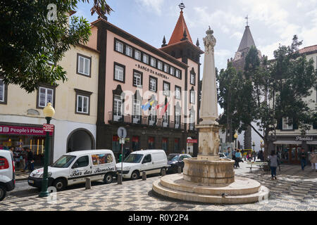 Fountain plaza Largo do chafariz à Funchal, Madère Banque D'Images