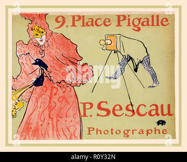 TOULOUSE LAUTREC LE PHOTOGRAPHE SESCAU 'Illustration'. (Le Photographe Sescau) par Henri de Toulouse-Lautrec Albi français 1864-1901 Saint-André-du-Bois 1894 Banque D'Images